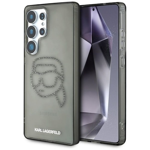 Skydd för Samsung Galaxy S25 Ultra med Karl Lagerfeld-logotyp och strass (svart)