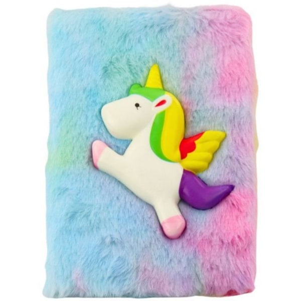 Anteckningsblock - Lean loggbok Plush notatbok med färgglad 3D-unicorn