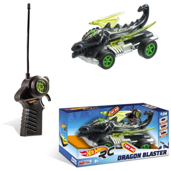 Dragon Blaster Hot Wheels 1/24:e skala radiostyrd bil för pojkar från 3 år och uppåt