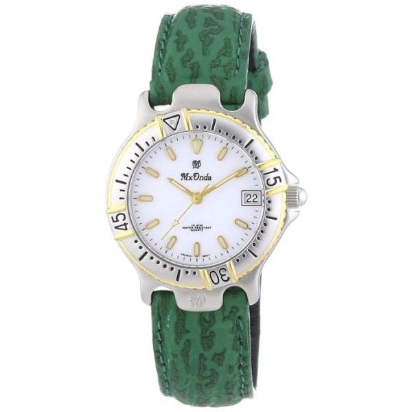 Kvinnoarmband - MX ONDA - Analog - Läder - Vattentålighet 5 ATM - Chic Stil Flerfärgad, vit, grön