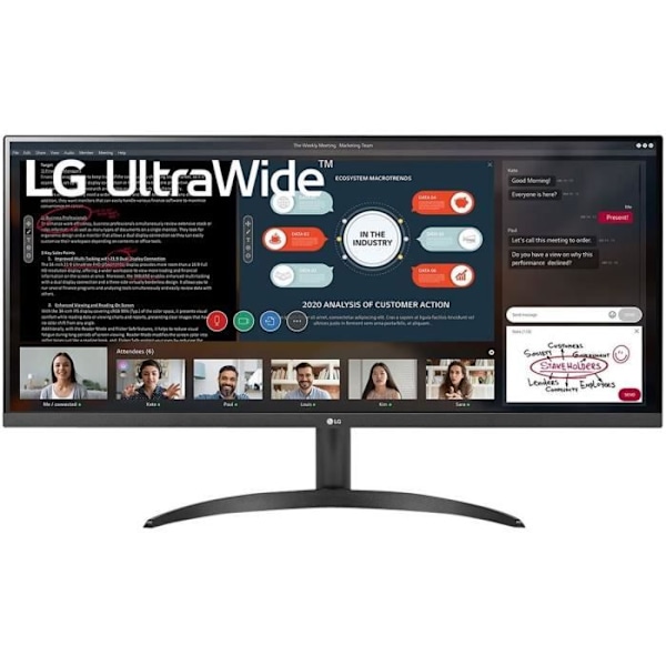 UltraWide PC-skärm - LG - 34WP500 - 34" UWFHD - IPS-panel - 5 ms - 75 Hz - 2 x HDMI - AMD FreeSync