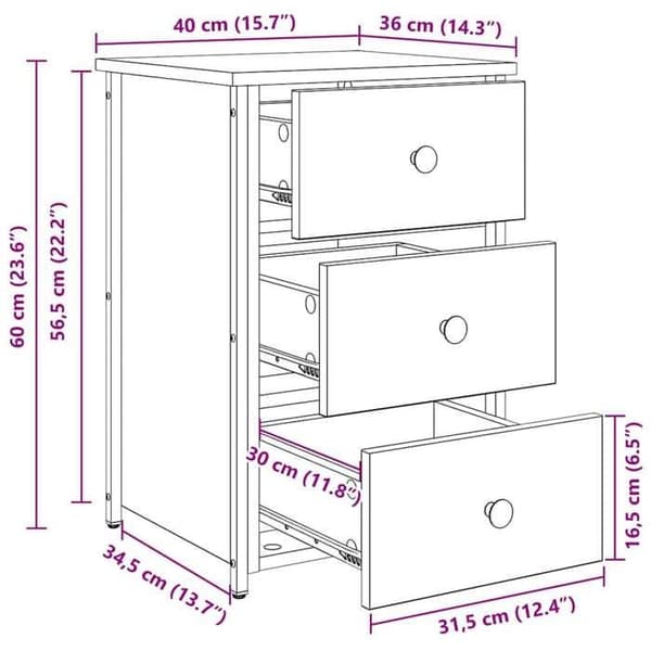 vidaXL Nattduksbord Brun 40 x 36 x 60 cm Återvunnet Trä Solid 871257