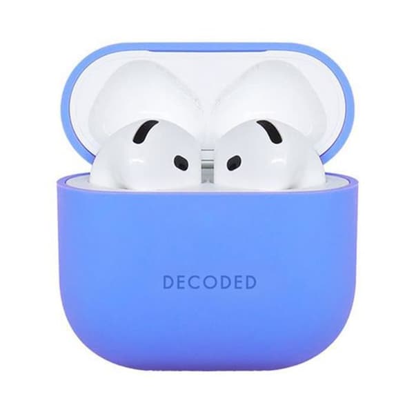 Skydd för AirPods 4 - Decoded - Stötsäker silikon - LED-indikator - Blå - Optimalt skydd Blå