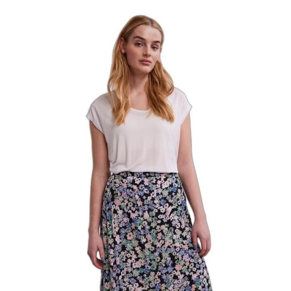 T-shirt dam Pieces Billo - Klar vit - M kritvit