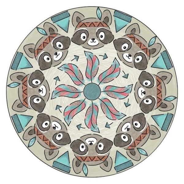 Ravensburger - Mandala Designer - Schabloner och pennor ingår - Boho Style - Kreativ lek från 6 år Blå