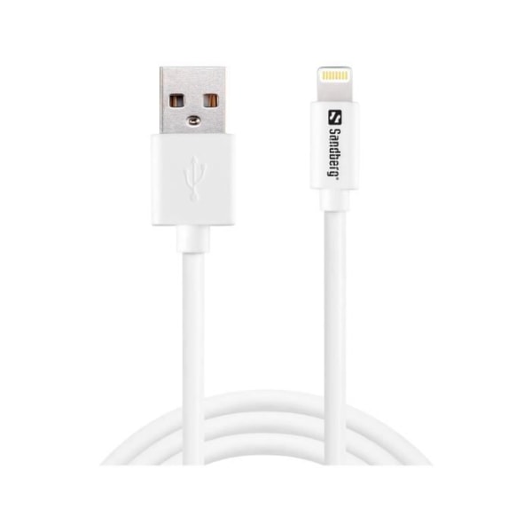 USB till lightning kabel 1 meter - laddning och synkronisering - vit