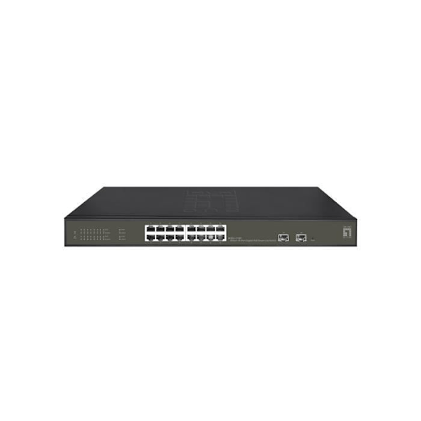 L2 Gigabit Ethernet Managed Network Switch - LEVELONE GES-2118P Svart