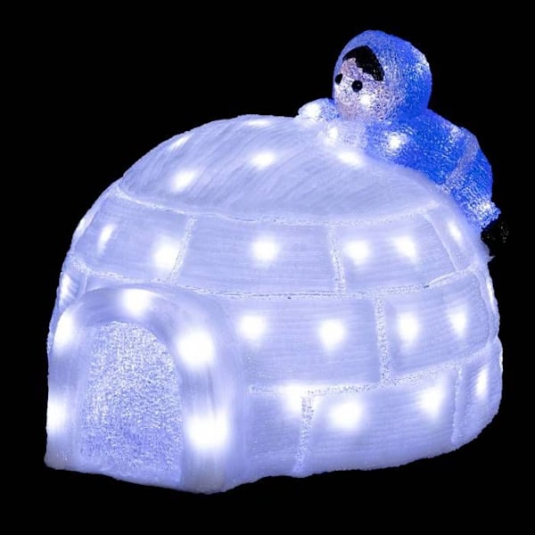 Utomhusupplyst igloo och eskimåer H33cm 70 LED + transformator Feeric lights & christmas