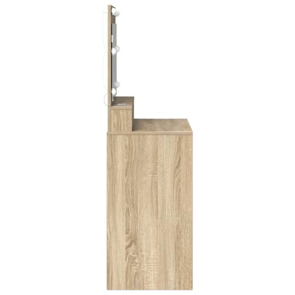 Coiffeuse med LED-lampor i Sonoma-ek 79x41x135 cm