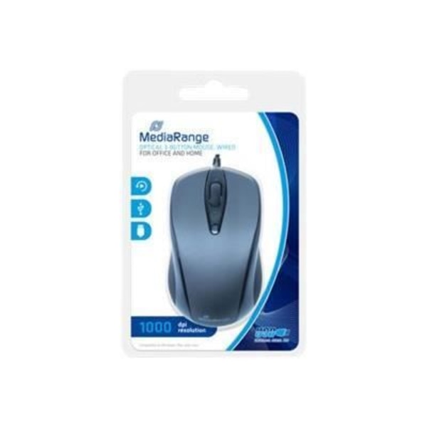 Trådbunden mus - MEDIARANGE - MROS201 - 1000 dpi - USB - Optisk