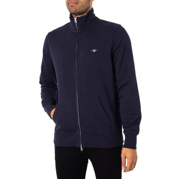 GANT - Zip-sweatshirt Regular Shield - Herr - Blå Blå XXXL
