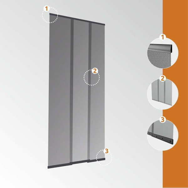 Windhager dörrgardin - 03781 - Myggnätsdörrgardin >, höjd:220 cm, Färg:svart, bredd:95 cm