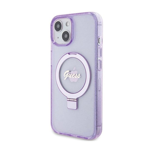 Mobilskal - Guess - iPhone 15 Plus - Lila - Glitter - MagSafe Lila