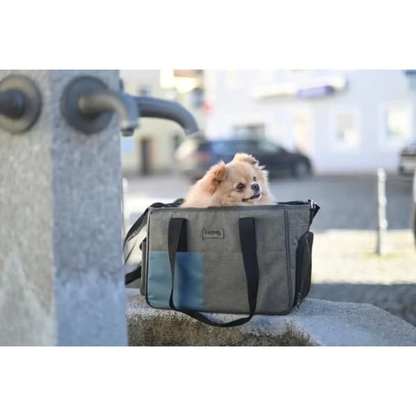 Hundtransportväska semester Kerbl Gråblå