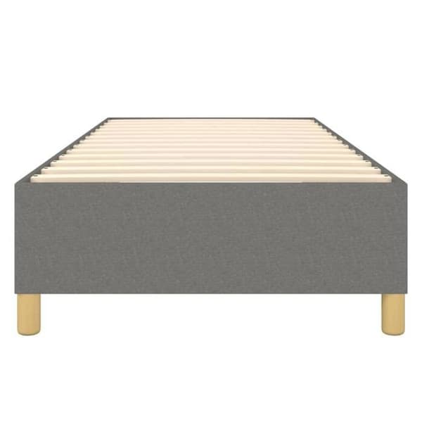 vidaXL Sängram med ribbor mörkgrå 90x200 cm tyg 3120930 mörkgrå