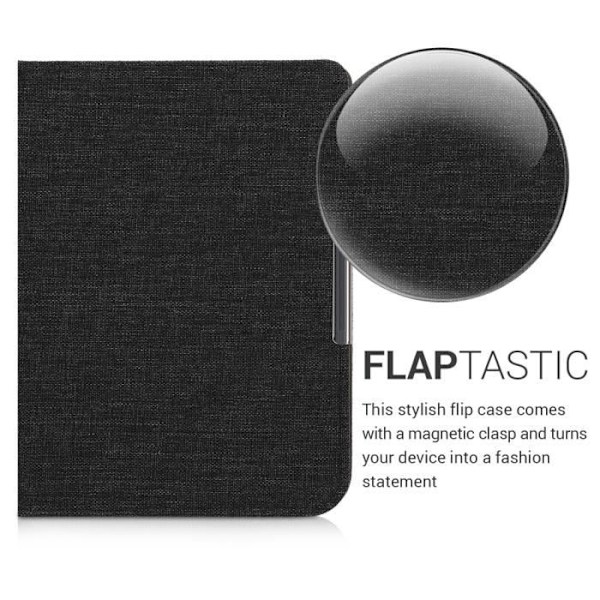 kwmobile E-Reader Fodral Kompatibel med Pocketbook InkPad 3/3 Pro - Textiltyg Magnetic Flap Fodral för E-Reader