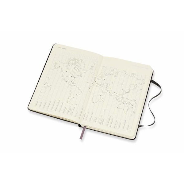 Moleskine - 18 månaders horisontell veckoplanerare 2019/2020 - Fickstorlek 9 x 14 cm - 208 sidor - Färg Svart