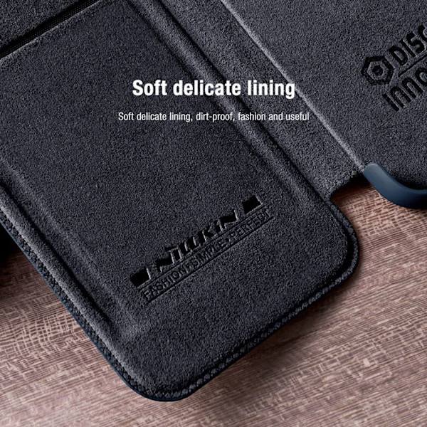 Coque för Samsung Galaxy S22 Ultra 5G - Nillkin QIN Läder Pro Fodral - Svart svart