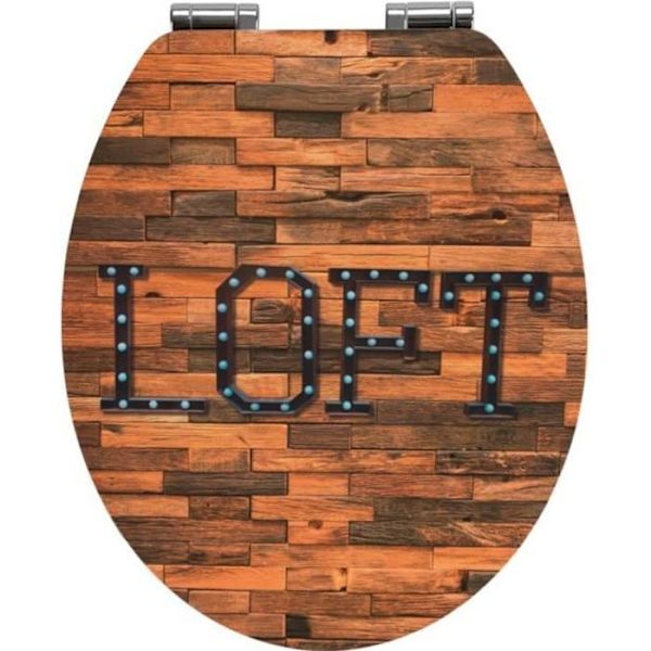 Toalettsits - WENKO - Loft - MDF - Brun - 37,5x44 cm kastanj