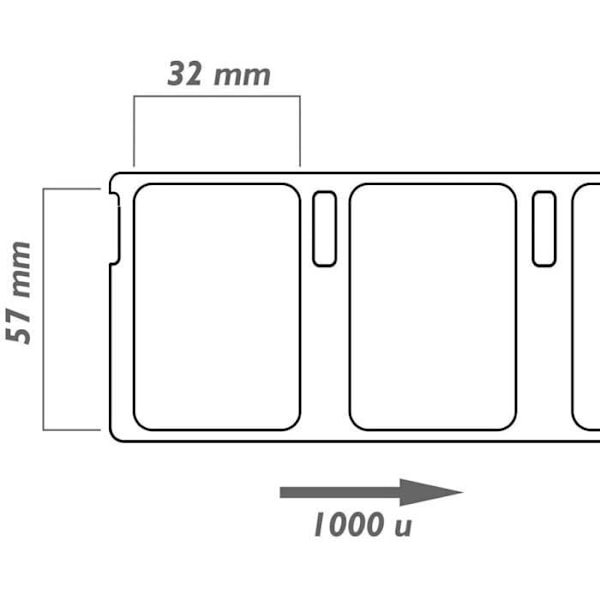 Självhäftande etiketter - LEYF - Dymo 11354 - 4 rullar - 57mm x 32mm - 4000 etiketter