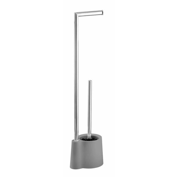 Toalettservice - WENKO - Avola - Rostfritt stål - 2-i-1 - Grå - 13x66,5x16 cm Grå