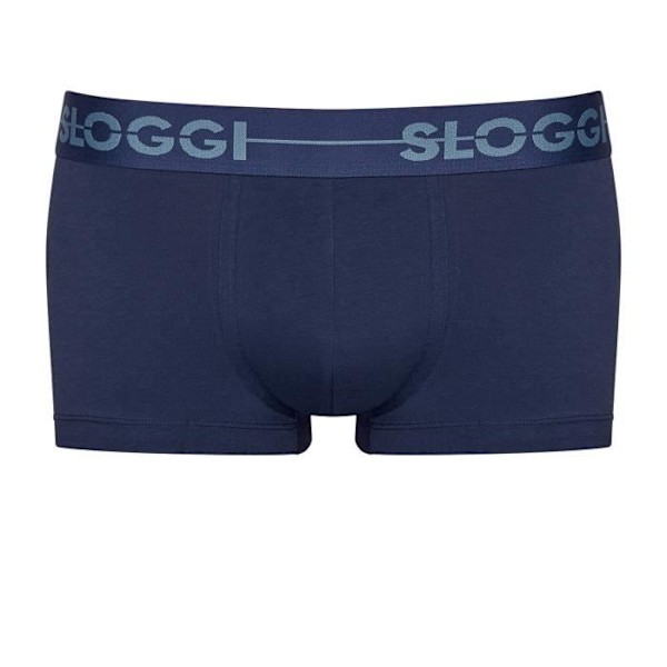 Boxershorts för män - SLOGGI - Paket om 3 - Mjuk bomull - Platta sömmar - Elastiskt midjeband Mörkblå/ljusgrå/svart XXL