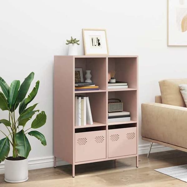 vidaXL Buffé hög rosa 68x39x103,5 cm stål 851383