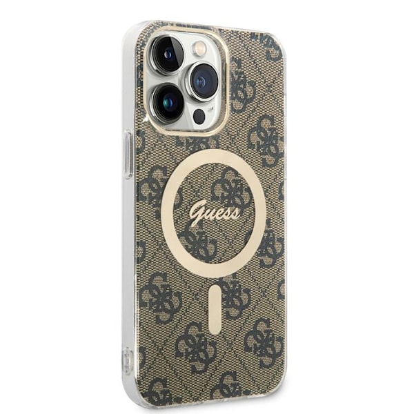 iPhone 15 Pro-fodral - Guess IML 4G MagSafe (GUHMP15LH4STW) - Brun