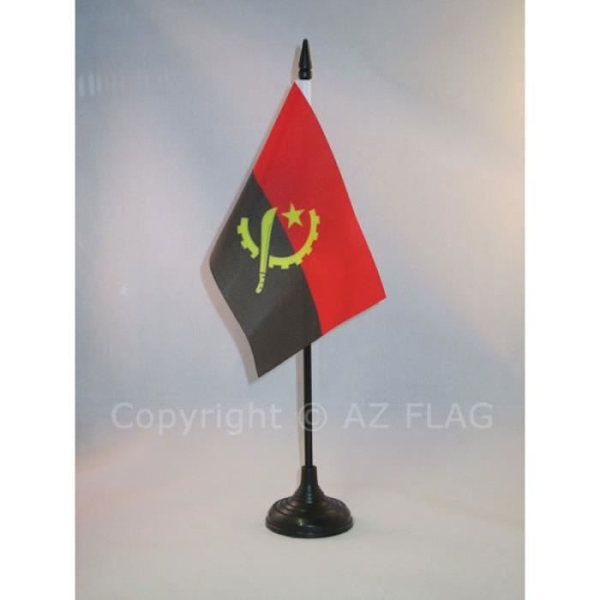 Angola Bordsflagga 15x10cm - Angolansk Hög... Svart