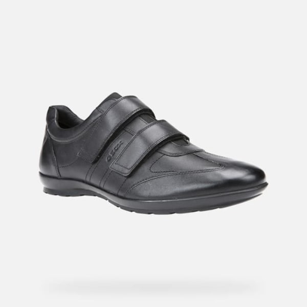 Geox Sneaker - U Symbol D-Smo.Lea - Herr - Svart läder - Dubbel remstängning Svart 44