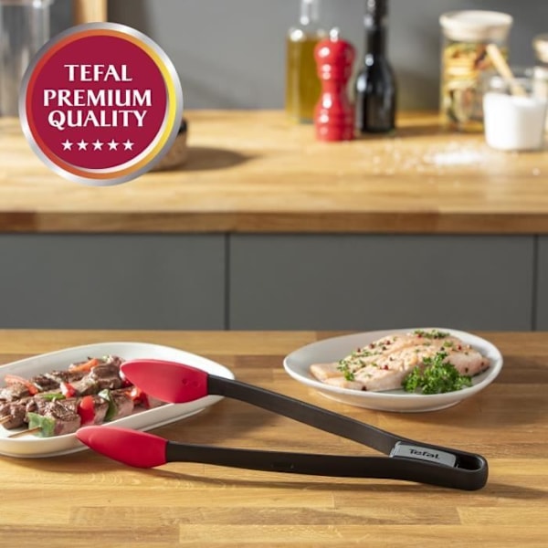 TEFAL INGENIO Mattång, Premiumkvalitet, Värmebeständig upp till 250°C, Låssystem, BPA-fri, Kompatibel med Svart och röd