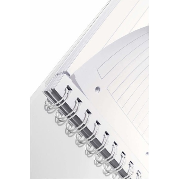 Leitz Notebook - 46390001 -, A5 PP fodrad spiral anteckningsbok, 160 sidor 80g/m, WOW, Vit,