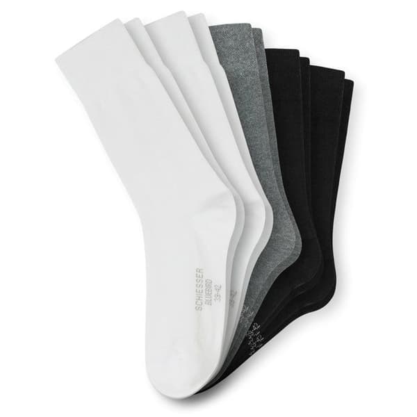 SCHIESSER Strumpor Herr - ,Förpackning med 5,5 Pack Herrstrumpor Svart/Grå/Vit 39/42