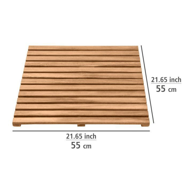 Duschgaller - WENKO - Acaciaträ - Halkfritt - 55 x 55 cm - Inomhus/Utomhus Trä