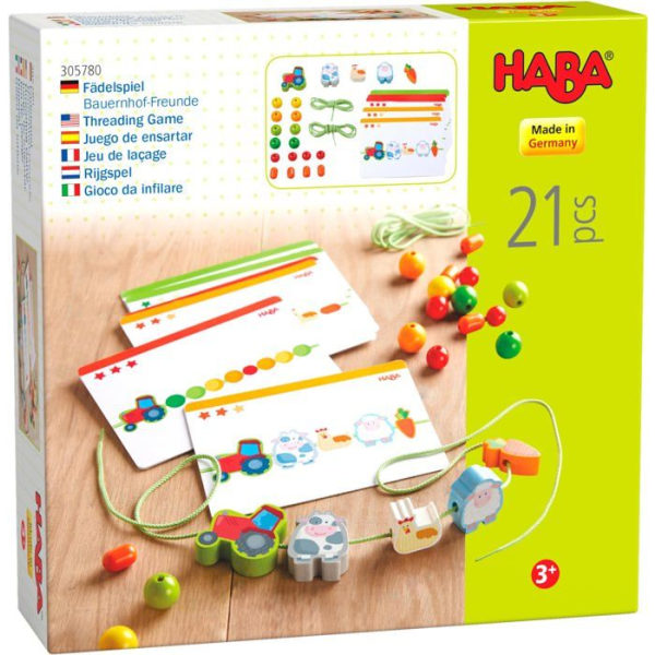 Haba - 305780 - Farm Friends Snörspel - Utbildningsspel - från 3 år och uppåt