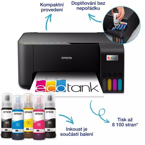 Multifunktionsskrivare - Epson - EcoTank L3270 - Bläckstråle - A4 - WiFi