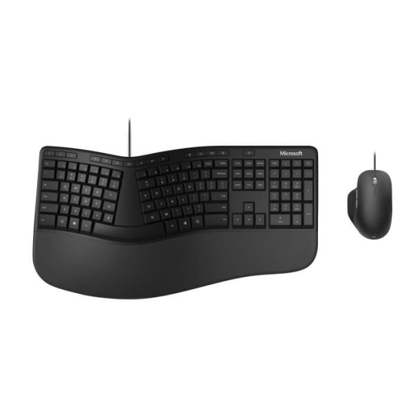 Microsoft tangentbord och mus Combo USB kabelanslutet ergonomiskt tangentbord och mus Combo - Microsoft Ergonomic Desktop - Svart