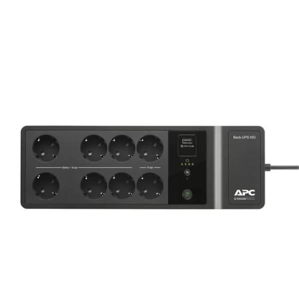 apc - surge and back ups apc back-ups 650va 230v 1 usb laddningsport svart svart Svart