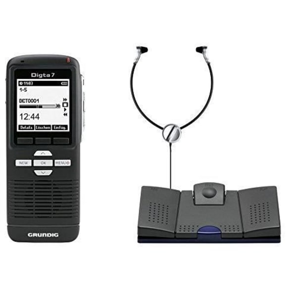 Grundig Digta 7 Starter Diktafonsats Internminne + minneskort Svart - Diktafoner (300 h, Quality Play (QP) KDC7028-0