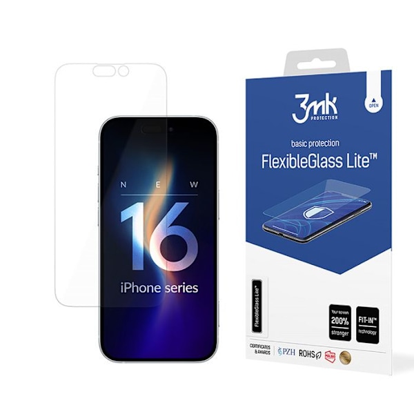 Härdat glas för iPhone 16 Plus 3mk FlexibleGlass Lite