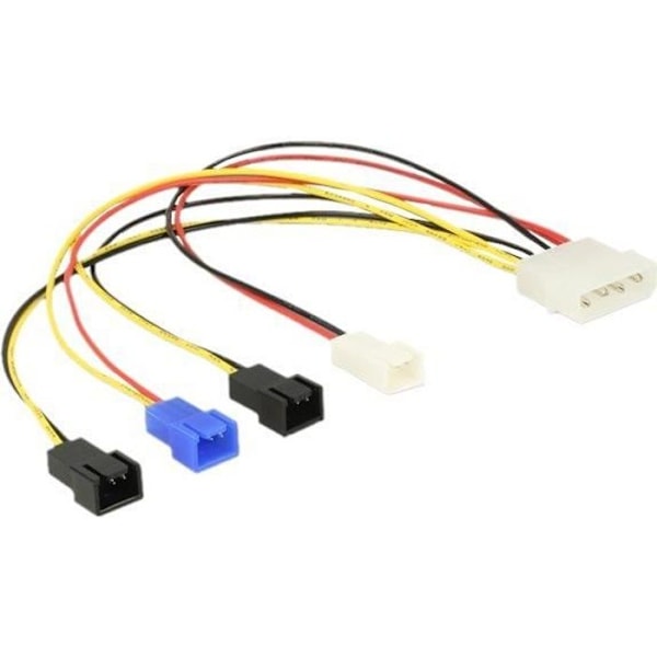 DeLOCK Molex 4-stift > 4 x 2-stifts fläkt (12 V - 7 V - 5 V) Fläktströmkabel intern strömförsörjning 4-stift (M) för...
