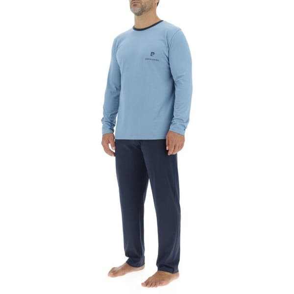 Pierrecardin Lång Pyjamasset i Bomull för Herr Blå XXL