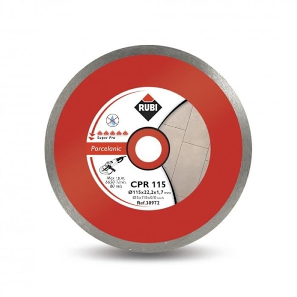 Skärskiva - CPR SUPERPRO - 115 mm - Porslinssten - Fin finish - Tjocklek <25 mm
