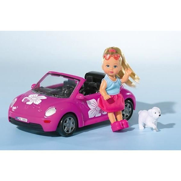 Evi Love Beetle docka - SIMBA - Minidocka med cabriolet - Tillbehör ingår Flerfärgad