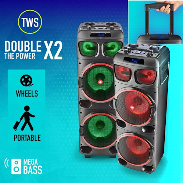 Bärbar högtalare - NGS - WILD DUB 1 - 300W - Bluetooth - True Wireless - Svart Svart