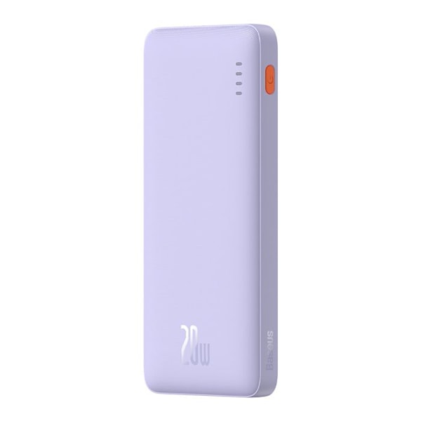 USB Extern Batteri, Typ-C, Mikro-USB, 20W, 10000mAh + Typ-C Kabel - Baseus Airpow (P10022801513-00) - Nebula Lila