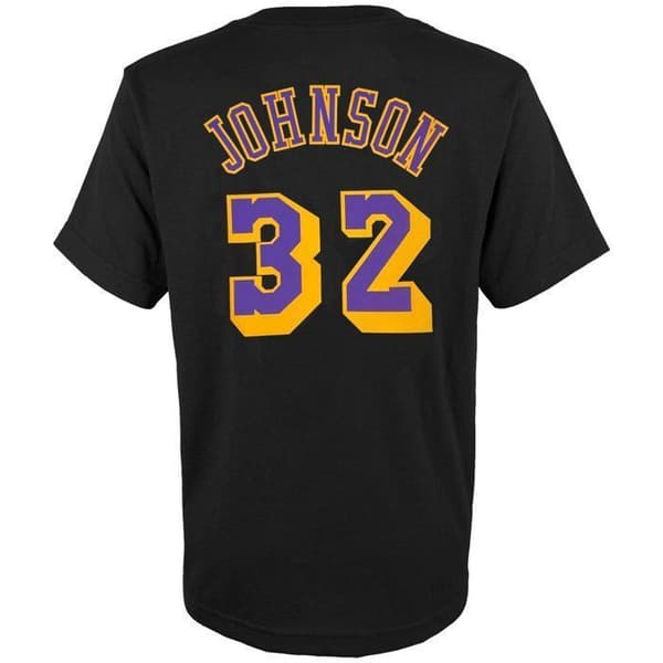 NBA-tröja - MITCHELL & NESS - Magic Johnson - Svart - 100% bomull - Herr Svart S