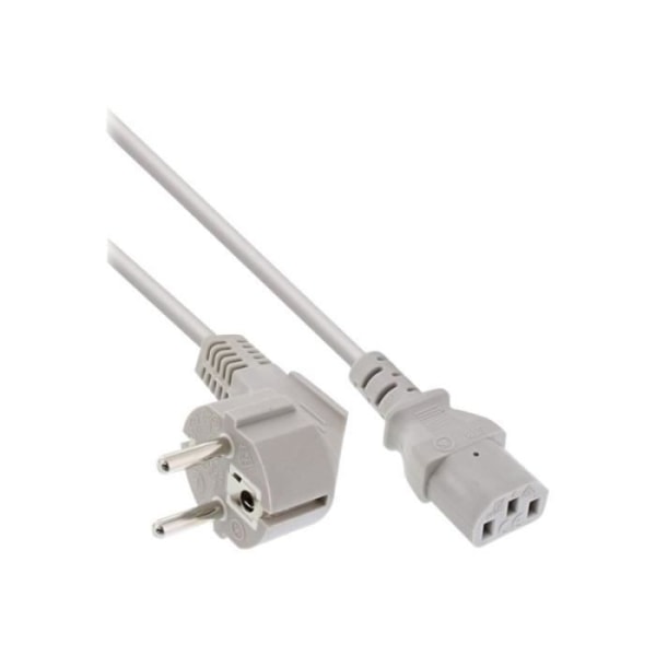 InLine Strömkabel CEE 7-7 (P) rak för IEC 60320 C13 3 m grå