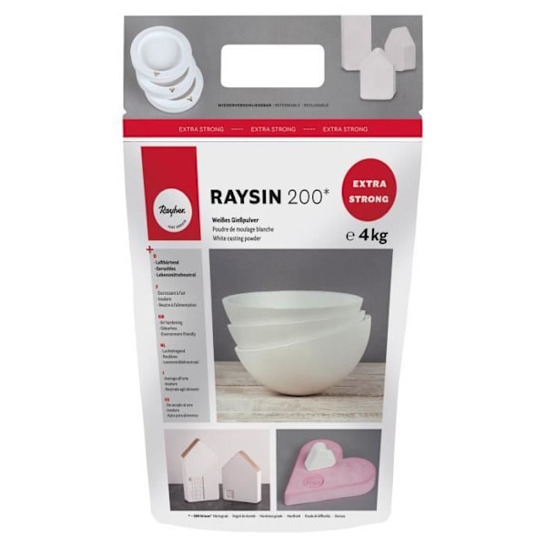 Formpulver - RAYHER - Raysin 200 - Vit - 4 kg - Hög intrycksprecision
