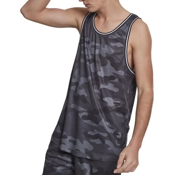 Tanktop - Urban Classics - MESH - Mörkgrå kamouflage - 100% polyester - Lös passform Grå S
